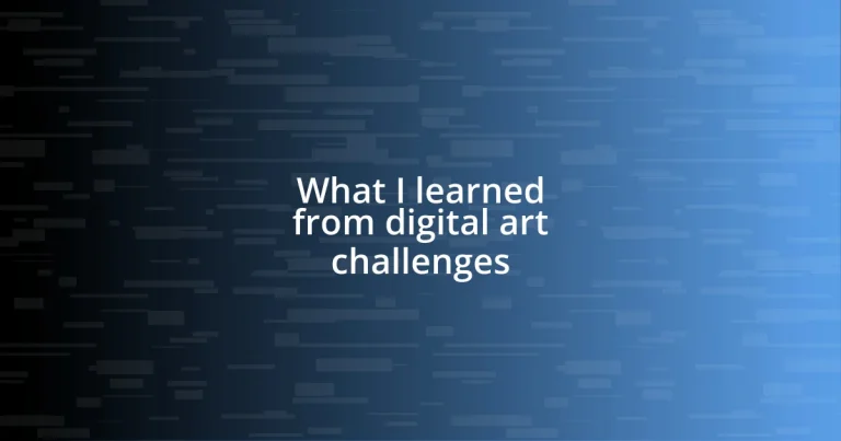 What I learned from digital art challenges