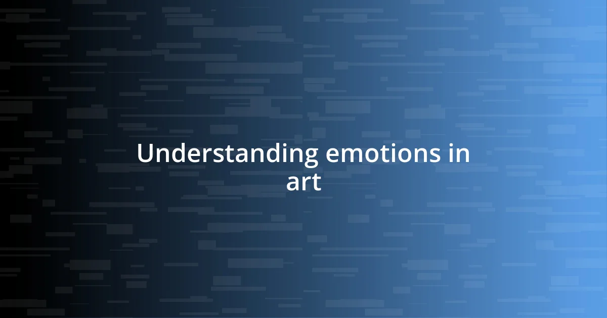 Understanding emotions in art