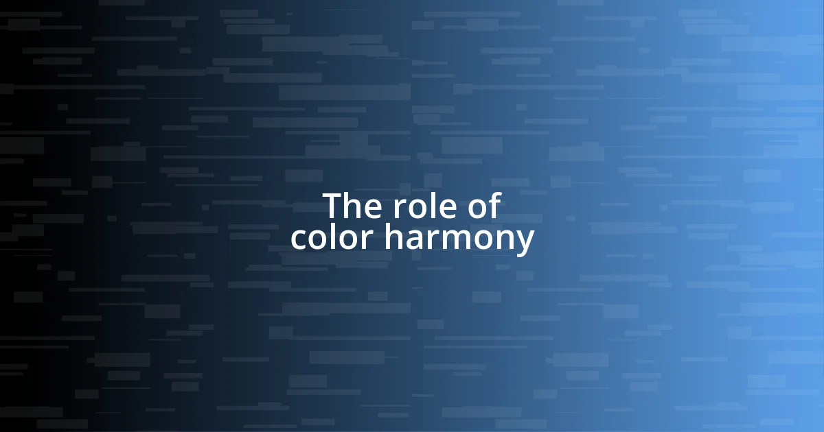 The role of color harmony